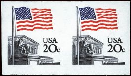 Flag Over Supreme Court Error Imperforate Mint Coil Pair