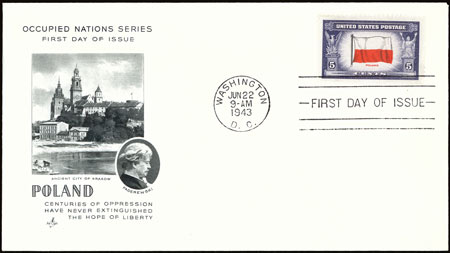 1943-1944 Overrun Nations FDC