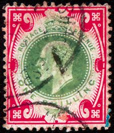 Great Britain #138 1sh Edward VII - 1902 carmine & dull green