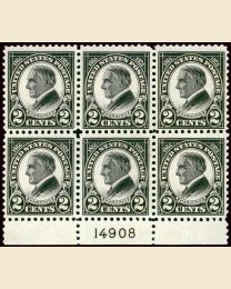 #610 - 2¢ Harding: Plate Block