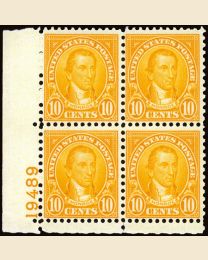 #642 - 10¢ Monroe: Plate Block