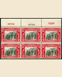 #651 - 2¢ George Rogers Clark: Plate Block