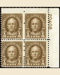 #653 - 1/2¢ Hale: Plate Block