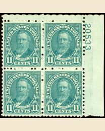 #692 - 11¢ Hayes: Plate Block