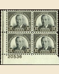 #697 - 17¢ Wilson: Plate Block