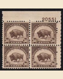 #700 - 30¢ Bison: Plate Block