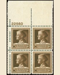 # 878 - 10¢ Jane Addams: plate block