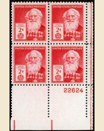 # 890 - 2¢ Samuel Morse: plate block