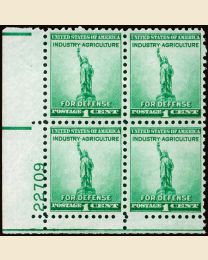 # 899 - 1¢ Liberty: plate block