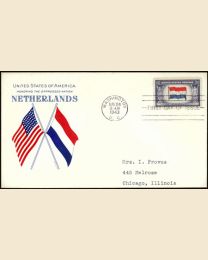 #913 - 5¢ Netherlands FDC