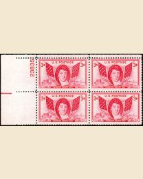 # 962 - 3¢ Francis Scott Key: plate block