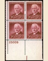 #1062 - 3¢ George Eastman: plate block