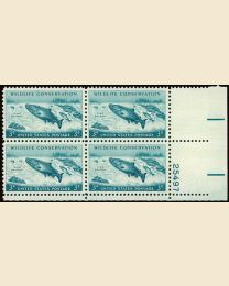 #1079 - 3¢ King Salmon: plate block