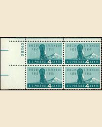 #1124 - 4¢ Oregon Statehood: plate block