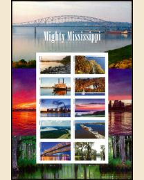 5698 Mighty Mississippi - shows images from all 10 states from Minnesota to  Mississippi.  Back side shows map of this great river