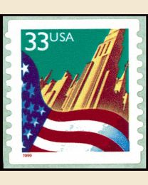 #3282 - 33¢ Flag over City