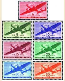 1941-1944 Transports #C25-C31 - Airmail Stamps - USA