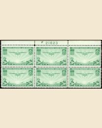 #C21 - 20¢ China Clipper: Plate Block