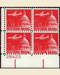 #C64 - 8¢ Jet over Capitol: Plate Block