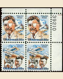 #C95S- 25¢ Wiley Post: Plate Block