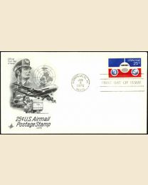 #C89 - 25¢ Plane & Globes FDC