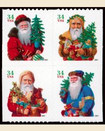 #3541S- 34¢ Santas - green rate
