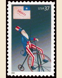 #3776 - 37¢ Uncle Sam on Bicycle