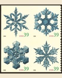 #4105S- 39¢ Snowflakes - USA even with date