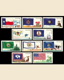#4323S- (45¢) Flags (6) Texas - Wyoming