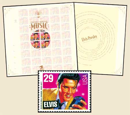 Elvis Presley Collect stamp retailer sheet record